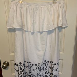 Old Navy White  Off the Shoulder Dress Sz XL
